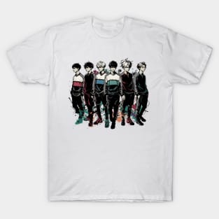 School Soccer Club Squad Anime Manga Manwha Husbando Otaku T-Shirt